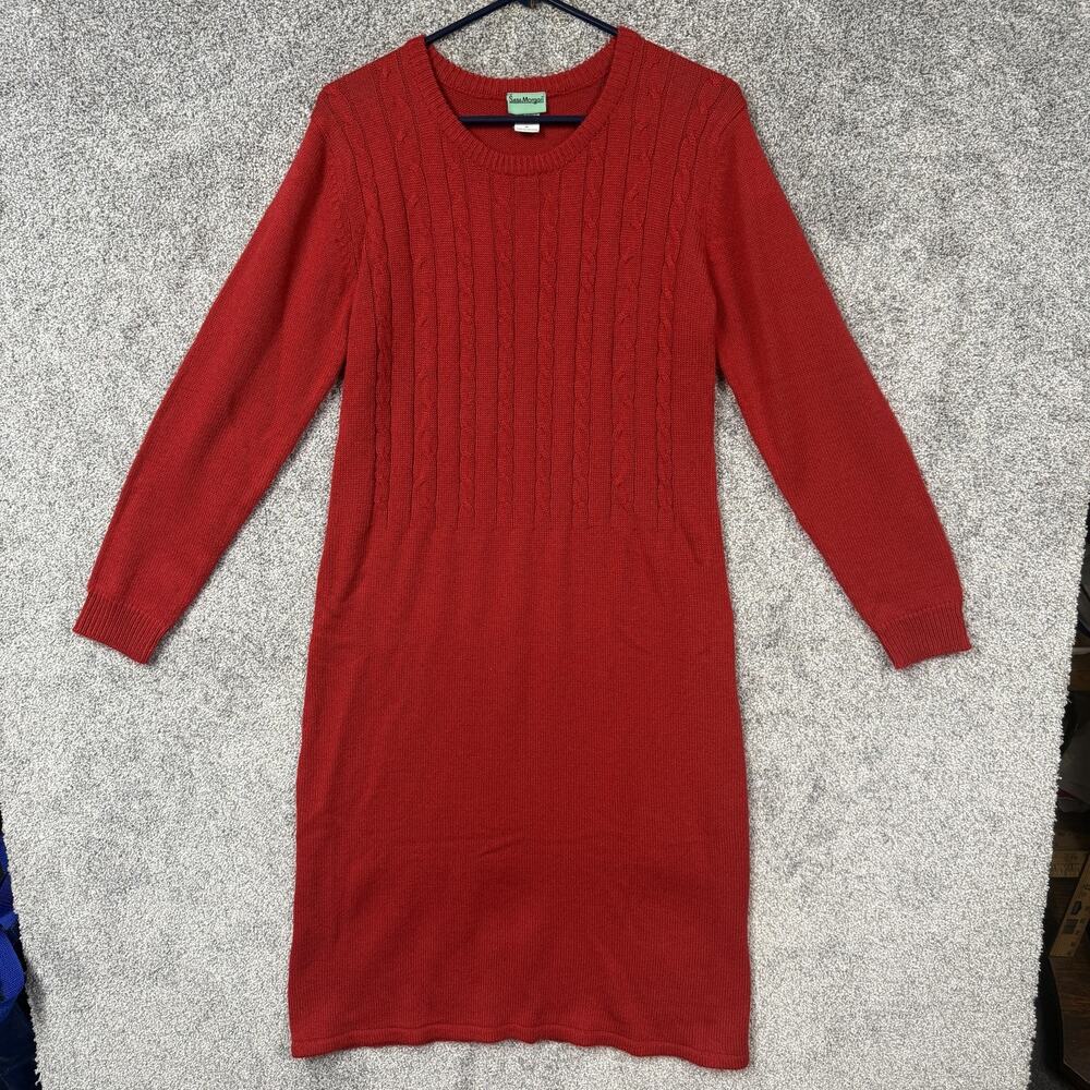 Sara Morgan Sweater Dress M Classic Cozy Preppy Cottagecore Minimalist Cabincore